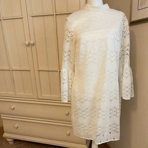 Trina Turk White Dress Long Sleeves sz14  NWT!